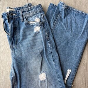 Altar'd State Blue Distressed Flare Jeans